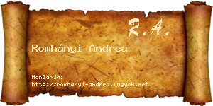 Romhányi Andrea névjegykártya
