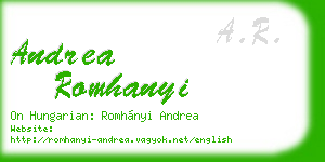 andrea romhanyi business card
